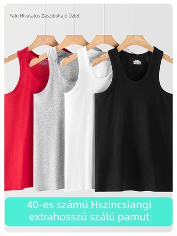 Yalu 100% pamut férfi ujjatlan felső, testhez álló szabás, keskeny váll, belső viselet, szabadidős viselet