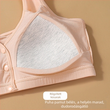 Elöl záródó, plusz méretű melltartó-vest, pamutbetétekkel, széles vállpántokkal, légáteresztő, merevítő nélkül