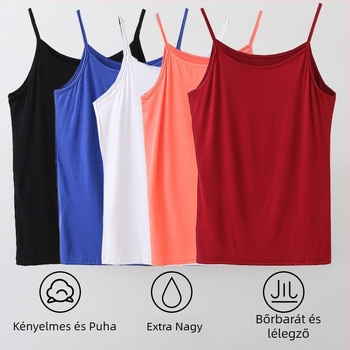 Modal anyagú pántos top, varrat nélküli egyrészes kivitel, kerek nyakú, nyárra (80–90% Modal, szövet vastagság 181–200 g/m²)