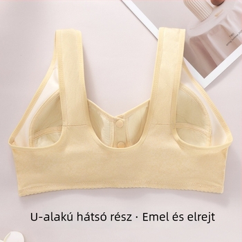 Váll-stílusú melltartó előre záródással, légies 3/4 kosár, vékony formázó kosár, rögzített dupla pántok, poliészter anyag tejszilk hatással