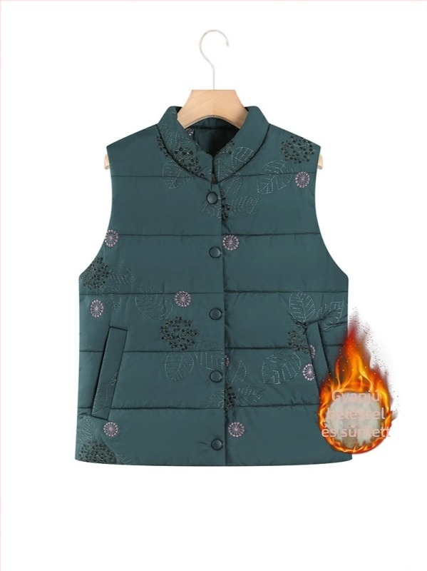 Tang-stílusú női mellény, téli meleg fleece béléssel, vastag és meleg