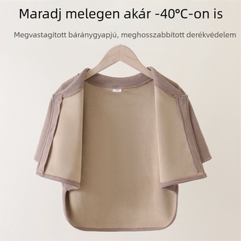 Női rövid ujjú felső fleece-béléssel, váll- és derékvédővel, őszi-téli alvóruha
