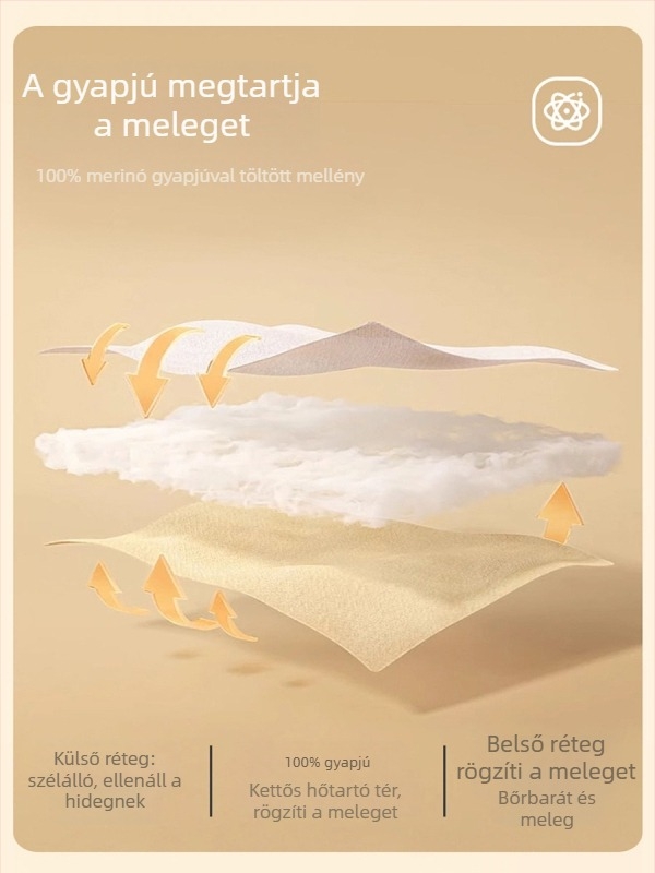 Női termosz mellény fleece bélésével, vastag, varrat nélküli alapréteg a hideg időkre