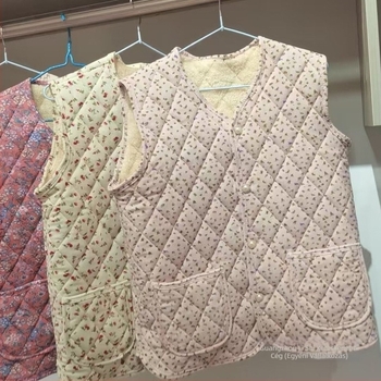 Női őszi-téli vastagított mellény fleece béléssel, szabad oversize szabás, érett nőknek, hétköznapi külső ruházat