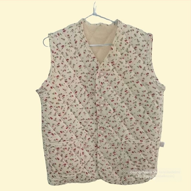 Női őszi-téli vastagított mellény fleece béléssel, szabad oversize szabás, érett nőknek, hétköznapi külső ruházat