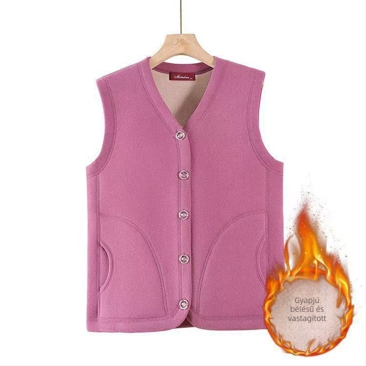 Női meleg ujjatlan mellény fleece béléssel, téli alapréteg