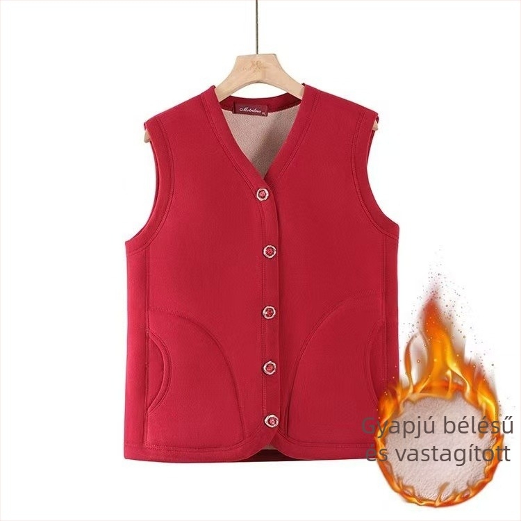 Női meleg ujjatlan mellény fleece béléssel, téli alapréteg