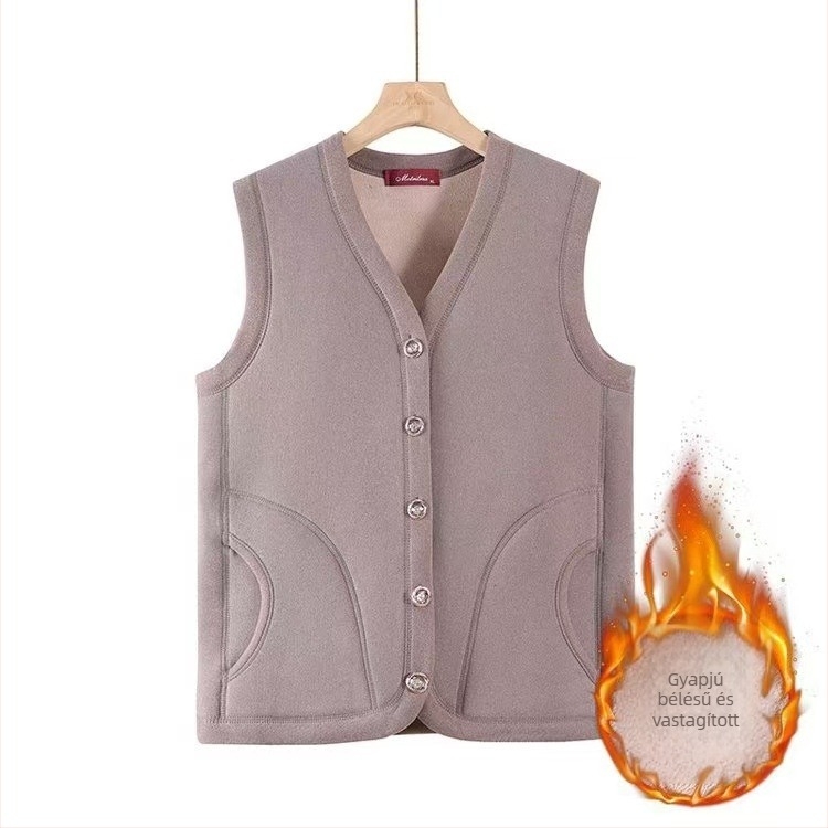 Női meleg ujjatlan mellény fleece béléssel, téli alapréteg