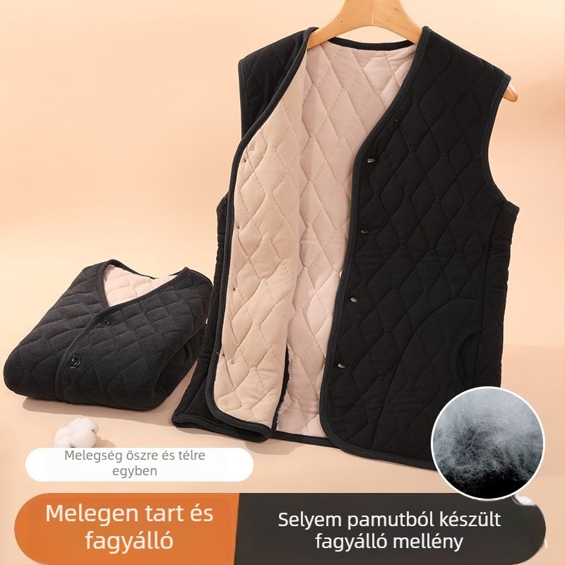 Tavasz–ősz férfi bélelt meleg mellény, lazán szabott, vastag töltettel