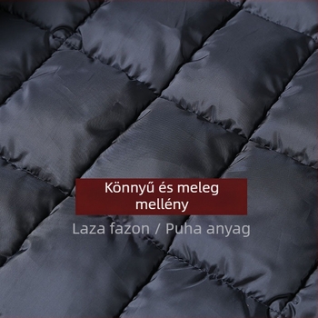 Középkorú és idős férfiak számára meleg pamut mellény, téli mellény V-nyakkal, vastag bélés, cipzáros zsebek