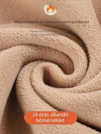 Női meleg belső réteg felső, hosszú ujjú, kerek nyakú, virágos mintázat, poliészter anyag (>95%)