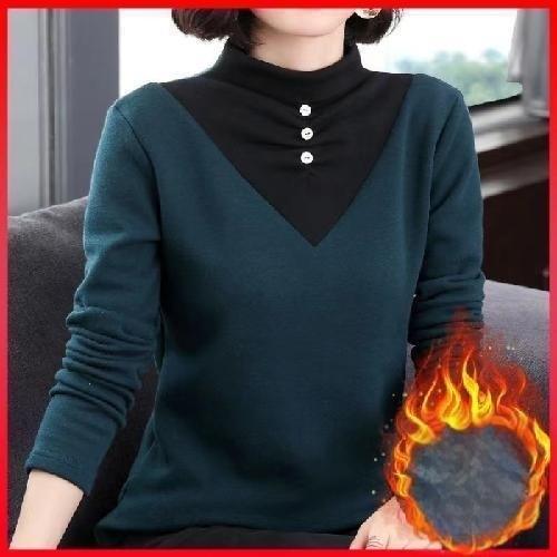 Női fleece-béléssel készült felső, hosszú ujjú, oversize fazon, poliészter-keverék, hímzés