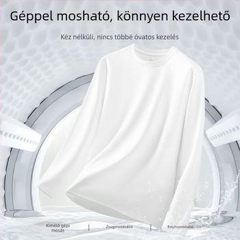 Uniszex hosszú ujjú póló libatollal töltött, meleg, prémium érzet, őszi-téli alapréteg