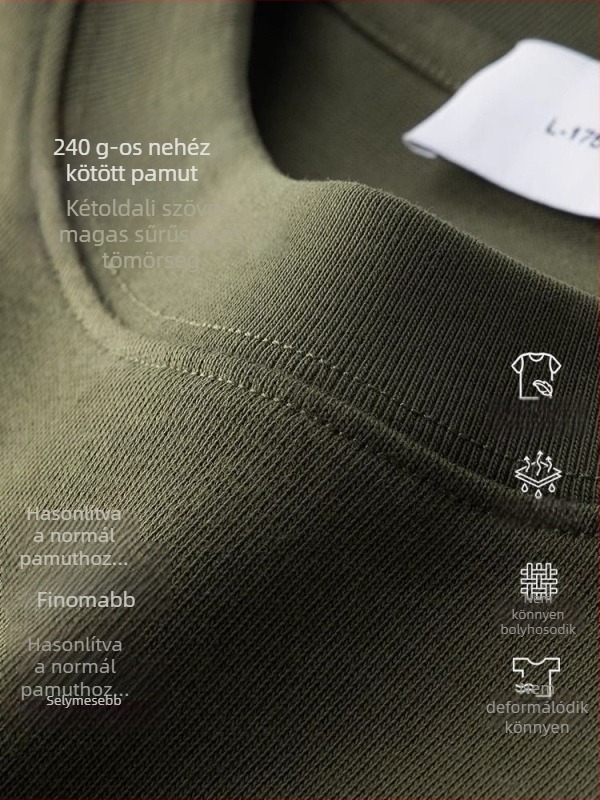 Férfi rövid ujjú póló, 100% hosszú szálú pamut, mercerizált, kerek nyakú, egyszínű kötött anyag, 180–250 g