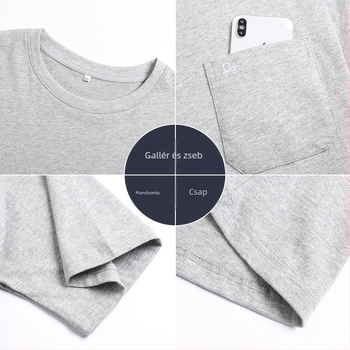 Férfi rövid ujjú póló – 100% pamut, kerek nyakú, lazított szabás, egyszínű