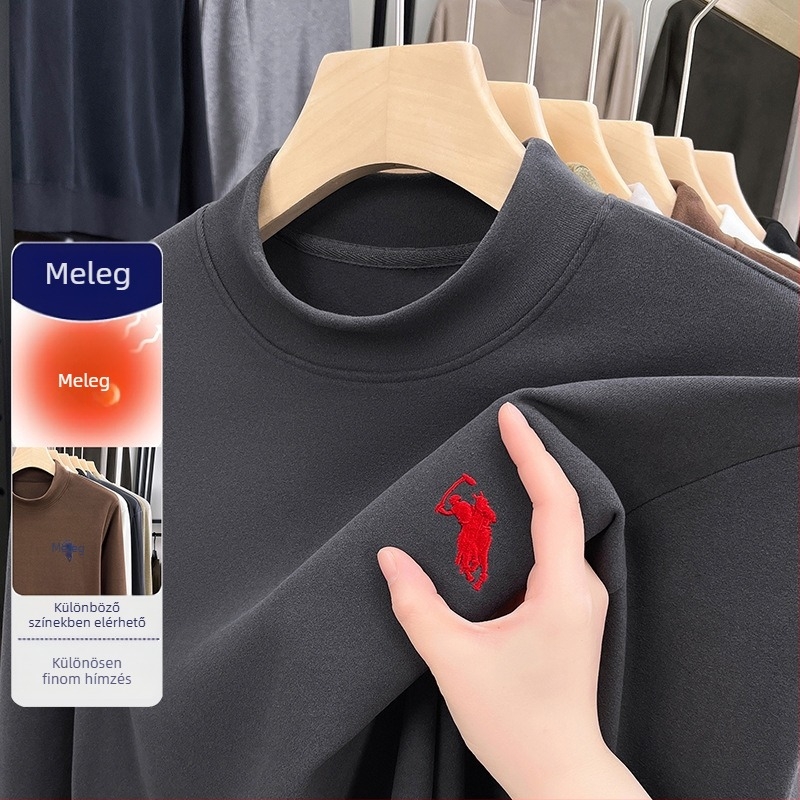 Férfi önmelegítő hímzett termo póló Derong anyagból, vastag, hosszú ujjú