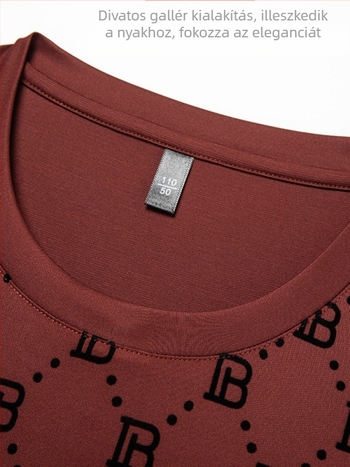 Férfi mulberry selyem jacquard rhinestone rövid ujjú T-shirt