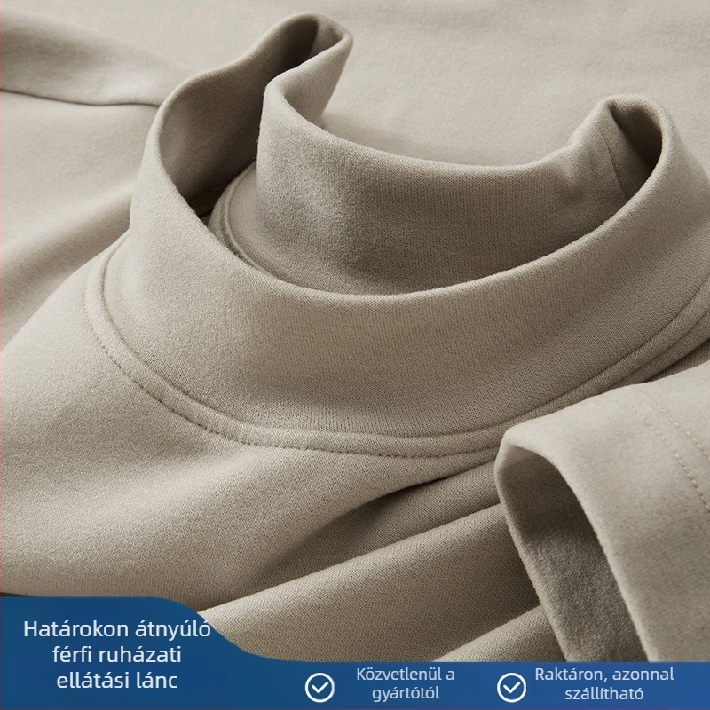 Derong fleece belsővel melegítő aláöltözet férfiaknak, őszi–téli, 280 g, fél magas gallér, hosszú ujjú