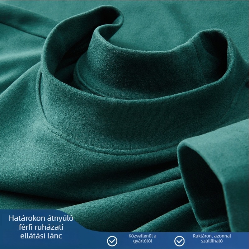 Derong fleece belsővel melegítő aláöltözet férfiaknak, őszi–téli, 280 g, fél magas gallér, hosszú ujjú