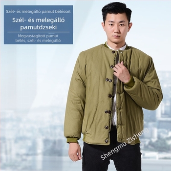 Férfi vastag pamutpárnázott kabát télre, munkaruházat hideg környezethez és bányászati munkákhoz