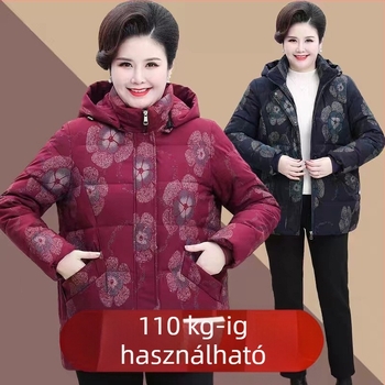 Pluszméretű női téli kabát pehely-pamut töltéssel, vastag és meleg