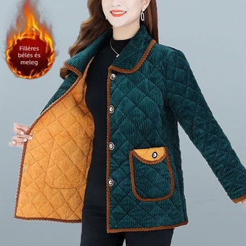 Női téli kabát fleece béléssel (Töltet: selyem-poliészter; Anyag: chenille; Fő anyag: spandex; Hossz: ultra rövid ≤40 cm)