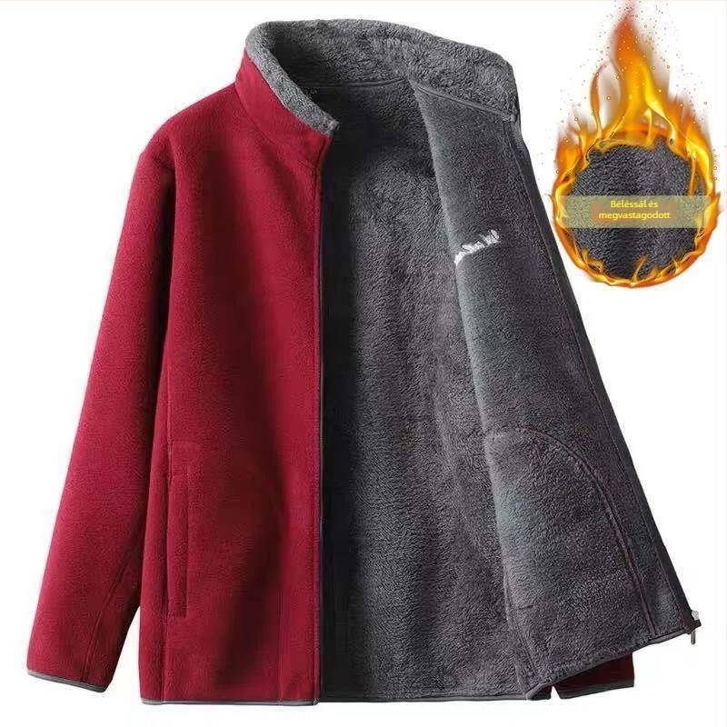 Női pamut töltött kabát polár fleece béléssel, vastag bélés, álló gallér, cipzár, lazán szabott