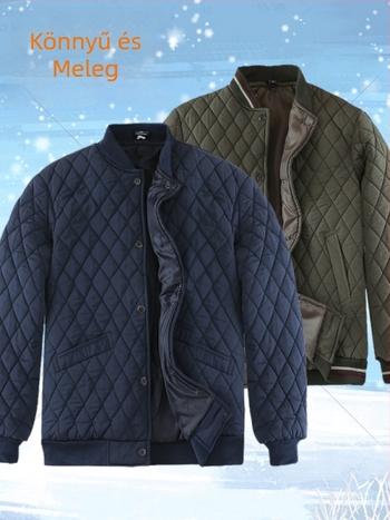 Férfi pamut töltött kabát — minimalist stílus, szabad szabás, egysoros záródás, pamut töltet, belső pamut bélés