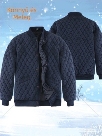 Férfi pamut töltött kabát — minimalist stílus, szabad szabás, egysoros záródás, pamut töltet, belső pamut bélés