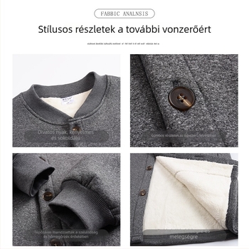 Időseknek szóló melegítő készlet – dupla rétegű felső Milk Silk és poliészterből, kardigán Sherpa Velvet és nadrág, meleg, antibakteriális, anti-pilling