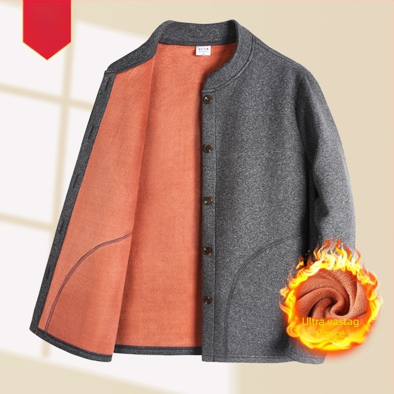 Időseknek szóló melegítő készlet – dupla rétegű felső Milk Silk és poliészterből, kardigán Sherpa Velvet és nadrág, meleg, antibakteriális, anti-pilling