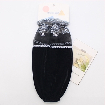 Női hosszú ujjvédők kabáthoz arany bársony és csipke, hímzés, szennyeződés elleni védelem, őszi-téli szezon