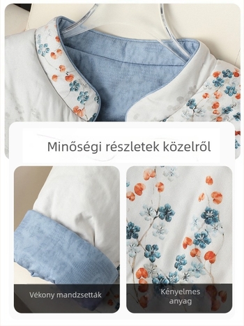 Női vastag pamutkabát, belső pamut töltettel, 95% poliészter, magas gallér, tél 2025