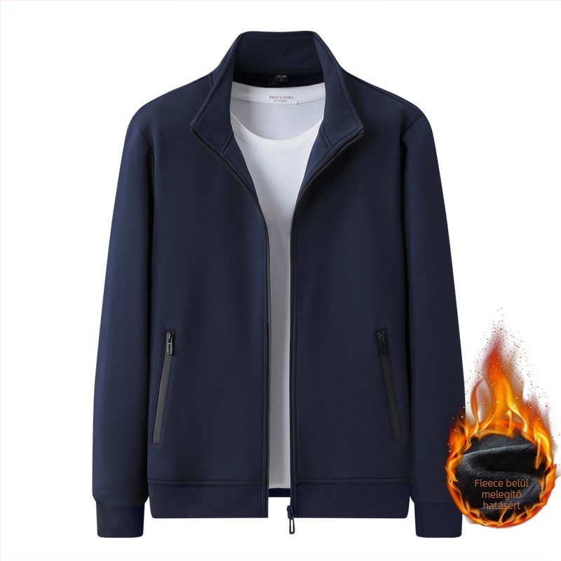 Férfi pamut dzseki, szél‑ és nedvességelvezetés, álló gallér, cipzár, szabad vágás, hosszú ujjú, mindennapi viselet, tavasz–ősz 2025