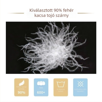 Női pehelykabát fehér kacsa púppal, kasmír 86–90%, karcsú szabás, gallér nélküli