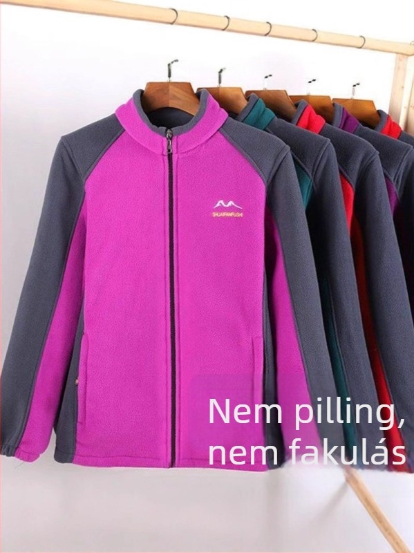 Polár béléses kardigán-sweatshirt, 2025 tavasz, polár anyag, poliészter 90–95%, hétköznapi stílus