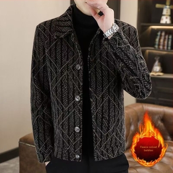 Férfi kabát, gyapjú-spandex 90% anyagból, fleece bélés, egysoros gombolás, rever gallér, karcsúsított szabás