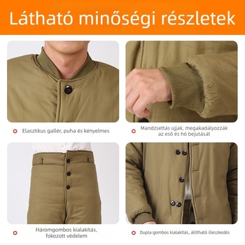 Vastag pamut dzseki és nadrág hideg időre, munkaruházat