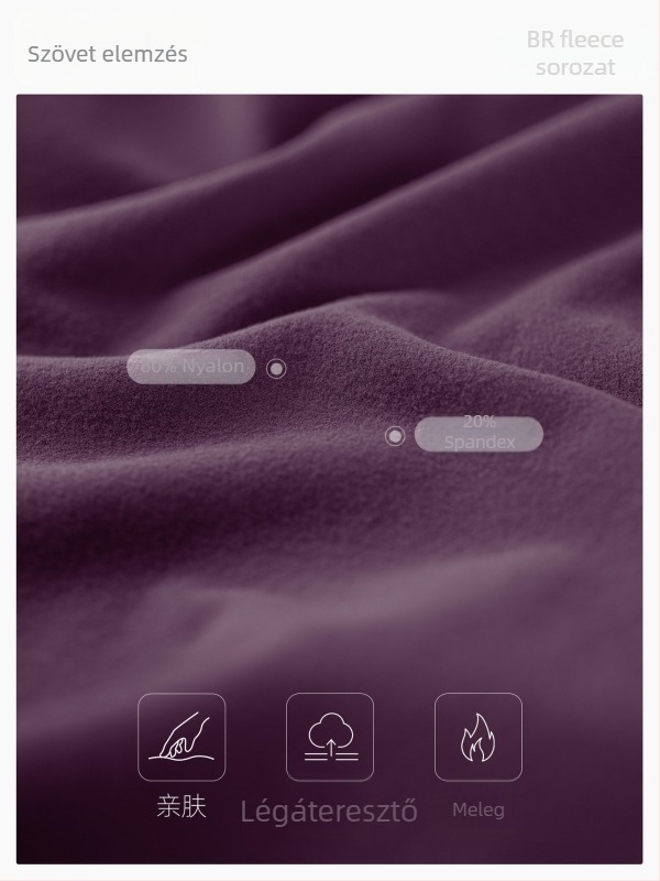 Női fleece-jóga dzseki, hosszú ujjú, csípőig érő, melegen tart, 75% nylon, 25% spandex