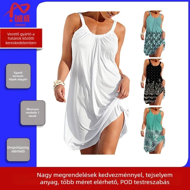 Milk Silk Nyomott A-vonalú midi ruha, ujjatlan, pulóver, elasztikus derék, acetát bélés