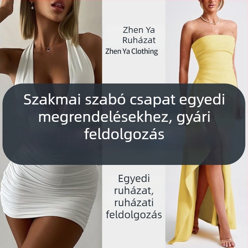 Ruha elasztikus poliészterből, elegáns üzleti stílus, hosszú fazon, kolázs varrás részletekkel