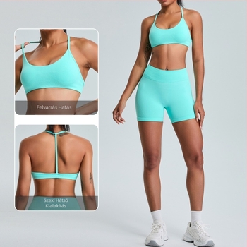 Sima varrás nélküli női jóga melltartó, teljes kosár és középmagos kosár, fő anyag nylon, bélés spandex, Y-alakú pántok és elülső csat
