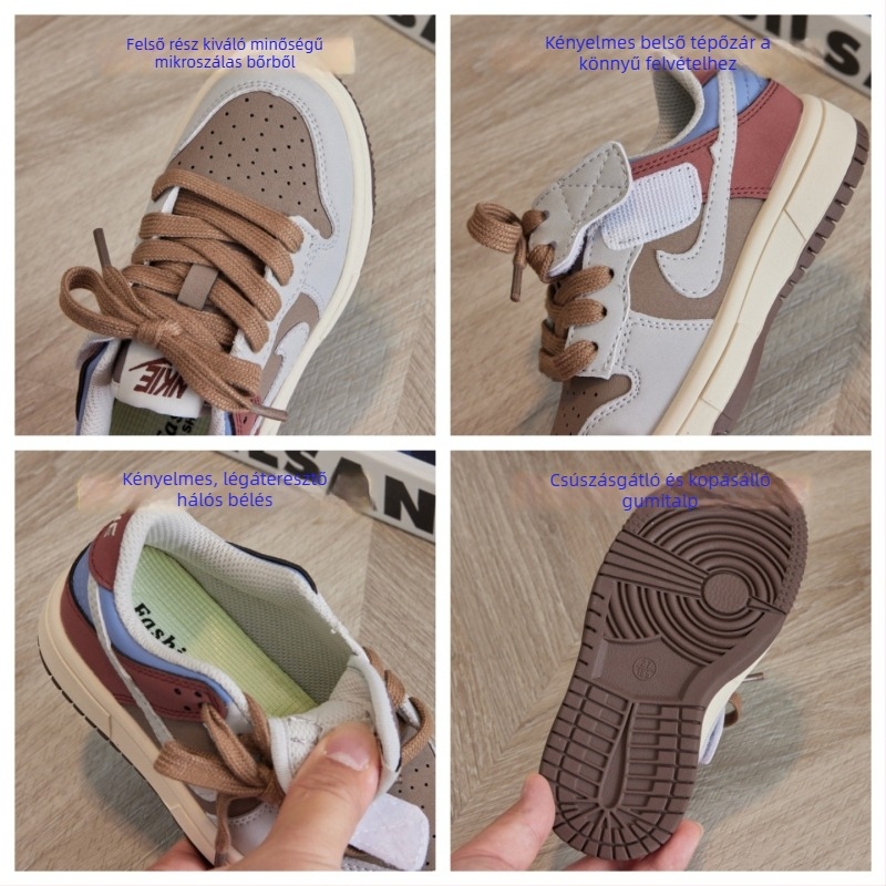 AJ gyerekcipők fleece béléssel, puha talppal, sportos-casual stílus, koreai dizájn