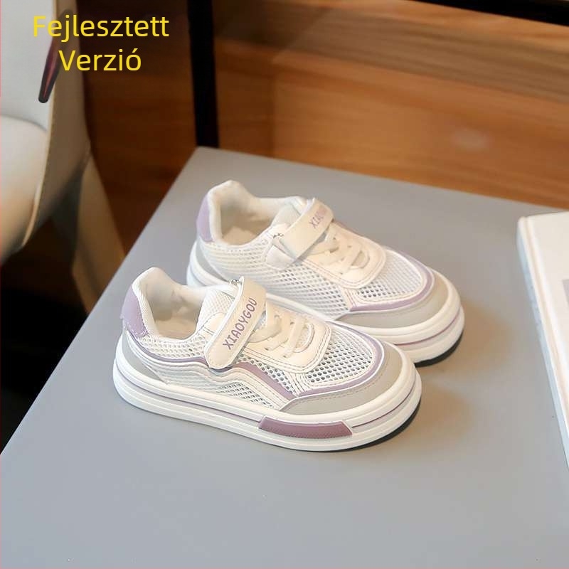 Gyerekeknek szánt campus-stílusú mesh sneaker, légáteresztő felsőrész, középmagasságú, gumitalp, 4–6 éveseknek
