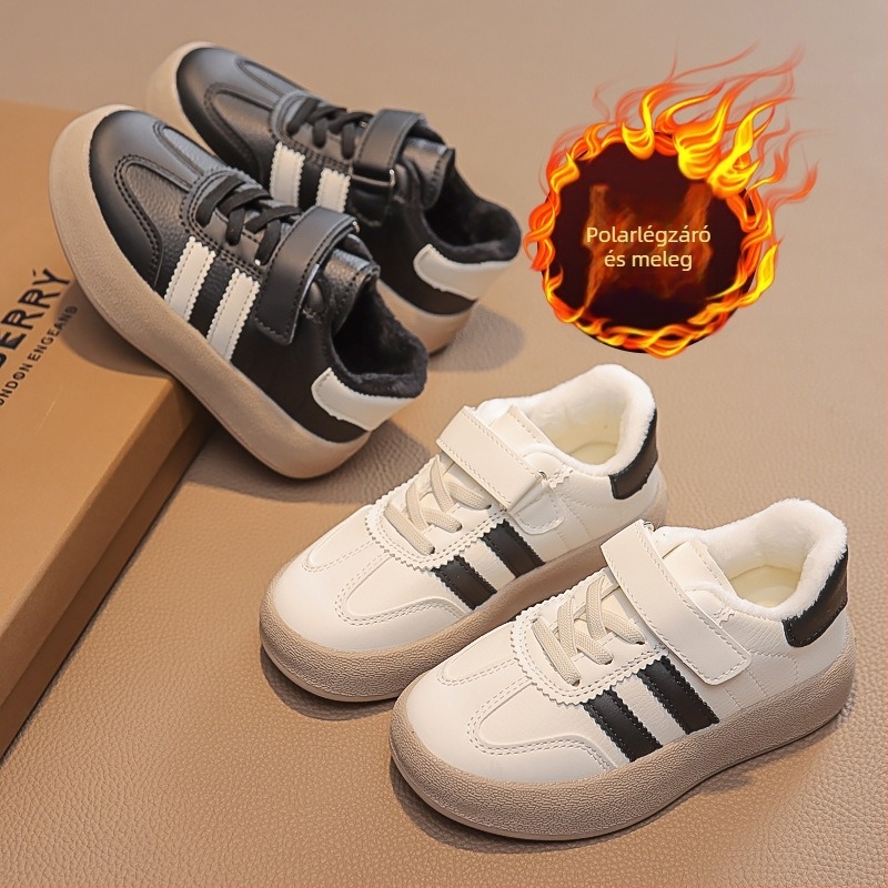 Platform cipők gyerekeknek Velcro-zárással, PU felsőrész, csúszásmentes gumitalp, textil talpbetét