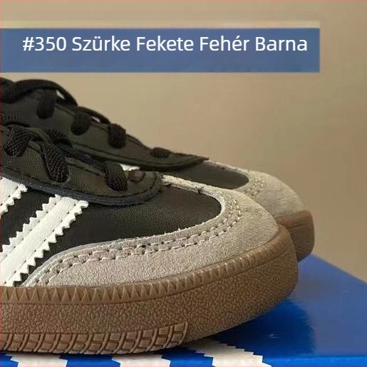 Gyerekeknek szóló edzőcipő, kétszínű bőrfelső, gumitalp, alacsony boka, blokkos mintázat, textil belső