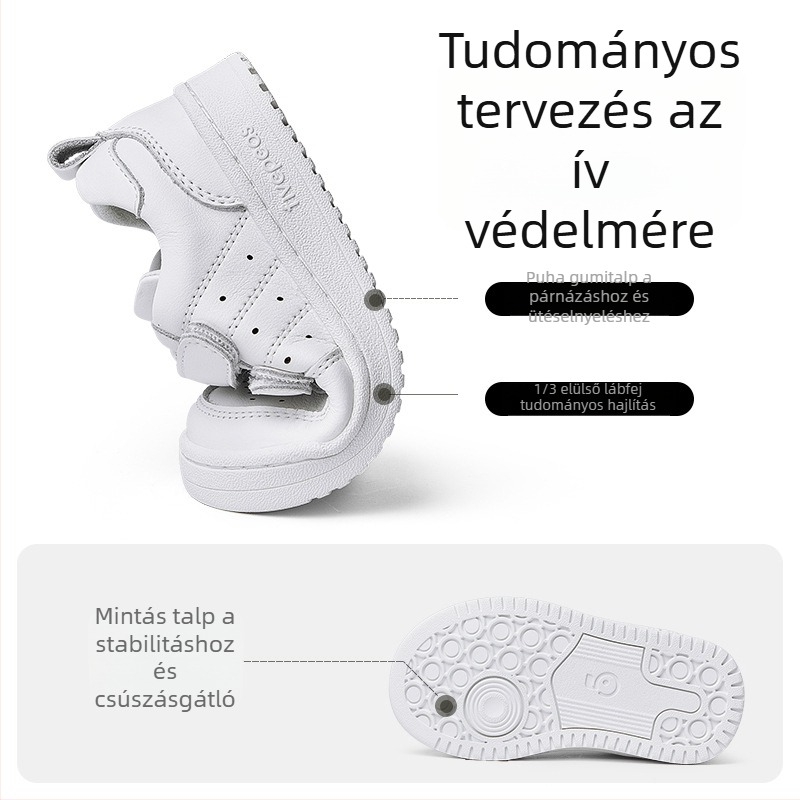 Gyerekeknek fehér sportcipő, uniszex, tavaszi 2022 divat