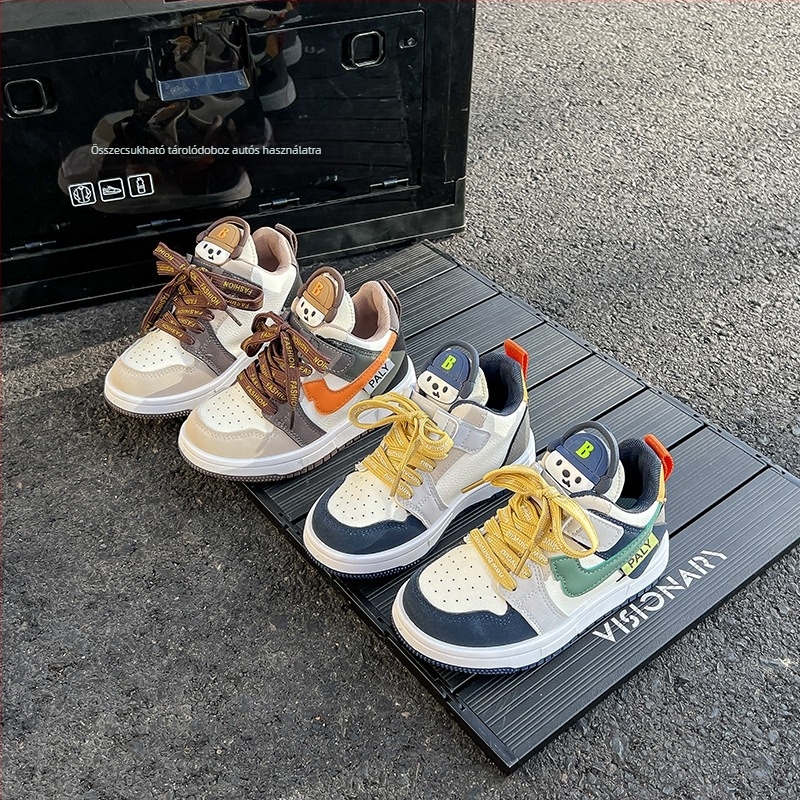 Gyerekek sportcipői 2025 őszi új modell: fiúknak casual magas szárú sneaker; lányoknak kosárlabdacipő puha talppal