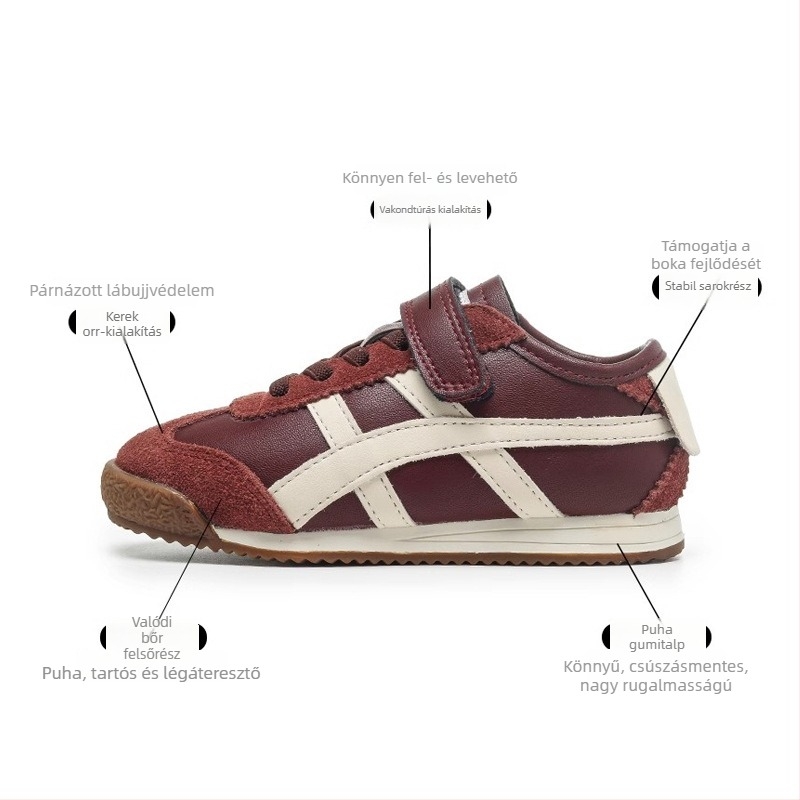 Step by Little Star Gyerekeknek szánt bőrsportcipő, uniszex, Velcro-zárás, csúszásmentes talp, meleg