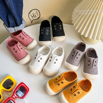 Uniszex gyerek vászon slip-on cipő, casual, 1–12 éveseknek, kód Xz001, 2025 nyár